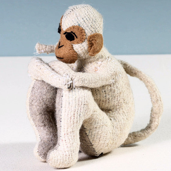 Monkey Sitting White