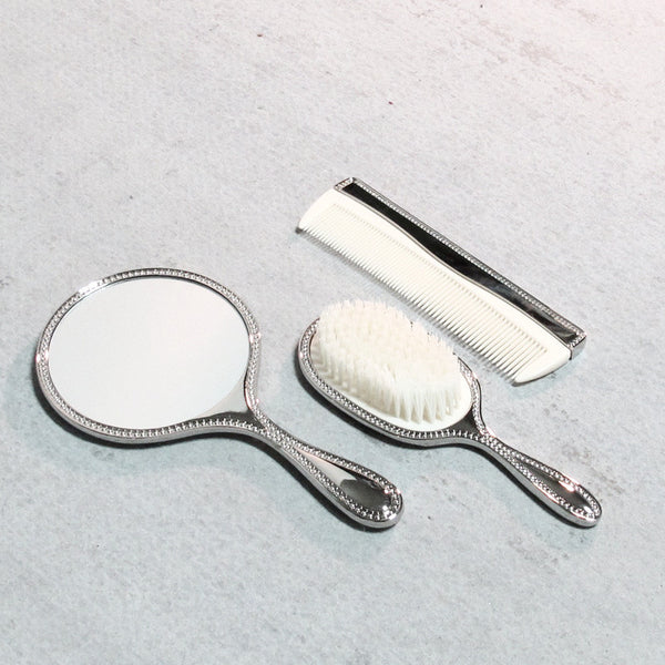 Brush & Mirror Set Silver