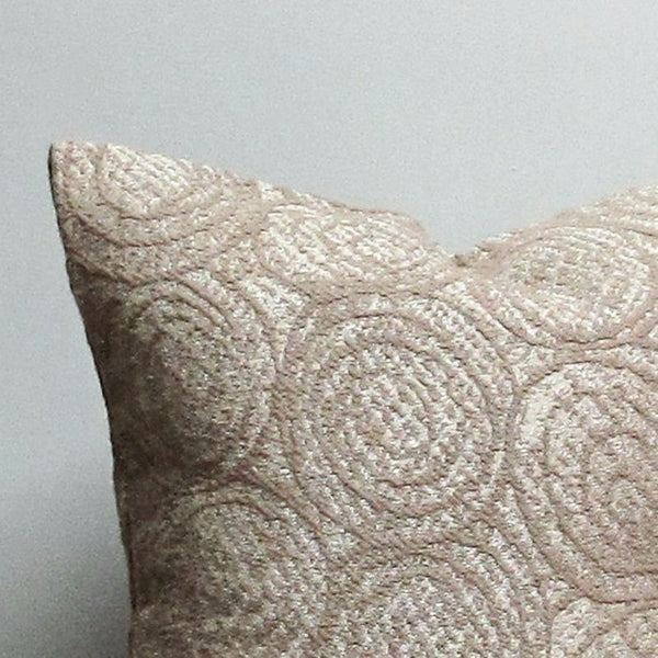 Tan 20 x 20 Textured Circle Pillow Large
