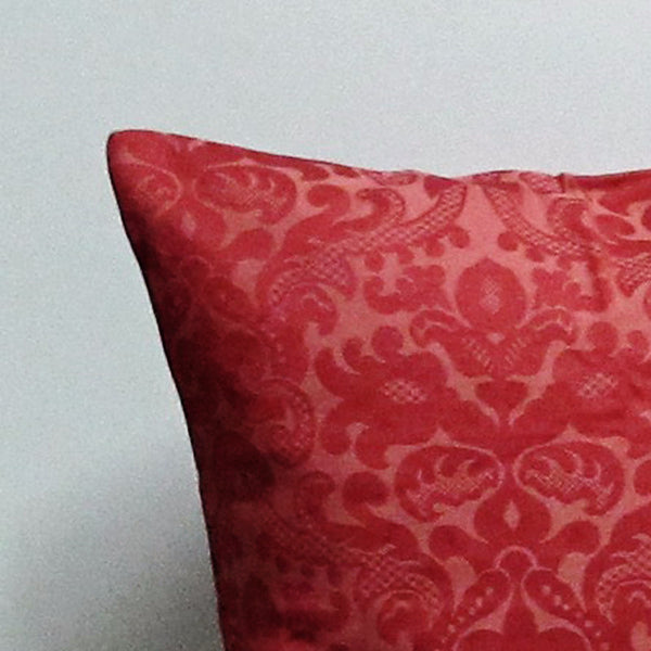 Red 21 x 21 Damask Pillow