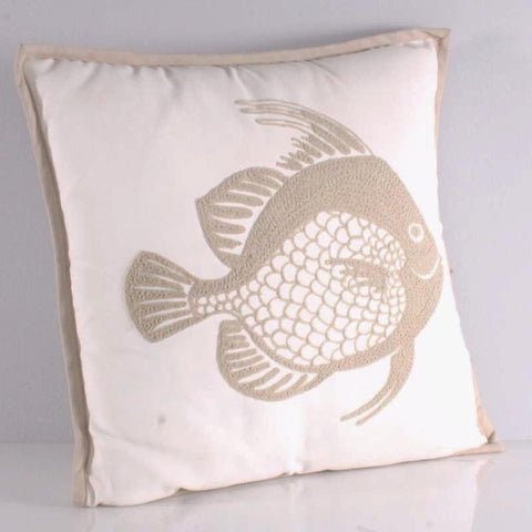White 18 x 18 Fish Pillow