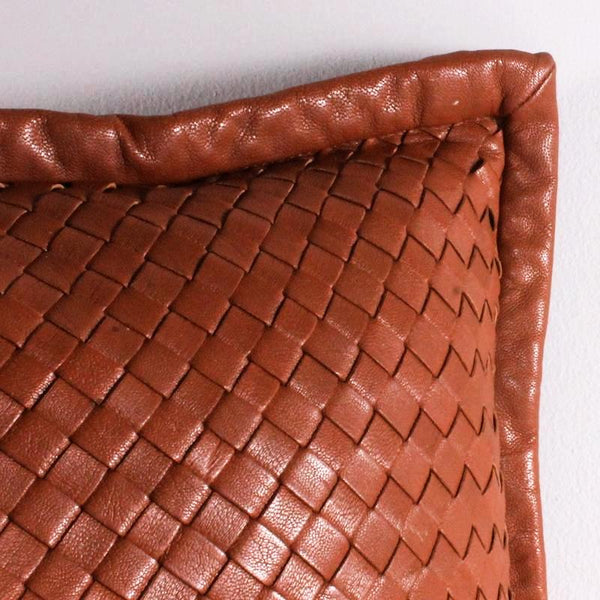 Brown 20 x 20 Leather Pillow