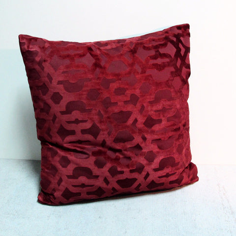 Red 22 x 22 Lattice Patterned Pillow