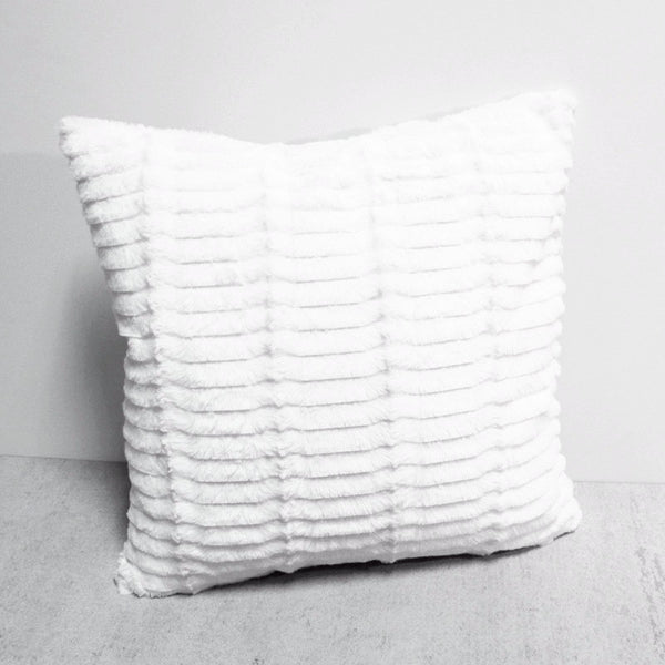 White 20 x 20 Fuzzy Pillow