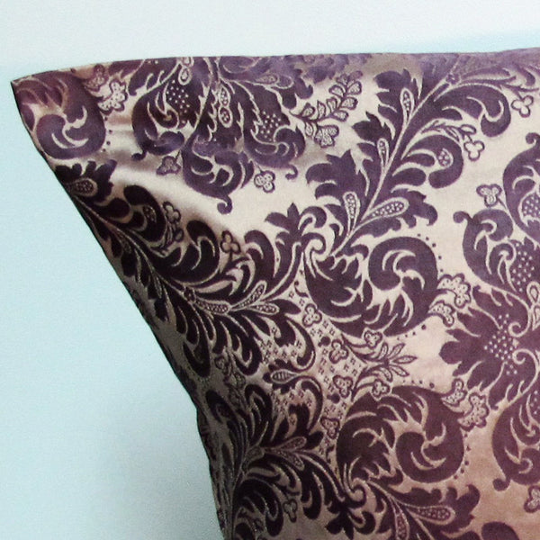 Purple 21 x 21 Damask Pillow