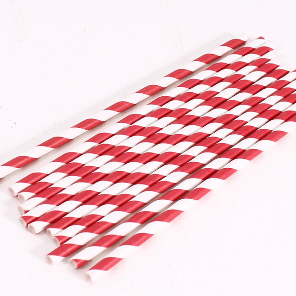 Straws Red Candy Striped