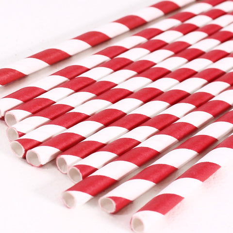 Straws Red Candy Striped