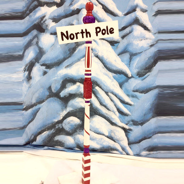 North Pole Street Sign