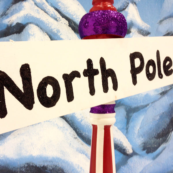 North Pole Street Sign