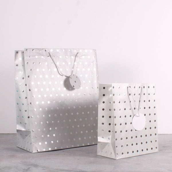 Shopping Bag - Silver Dots