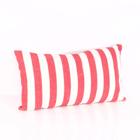 Red 21 x 11 Striped Pillow