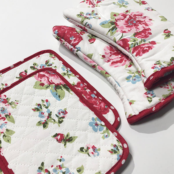 Oven Mitt Set Flower