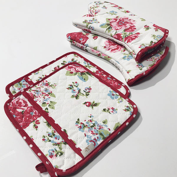 Oven Mitt Set Flower