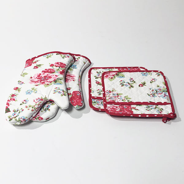 Oven Mitt Set Flower