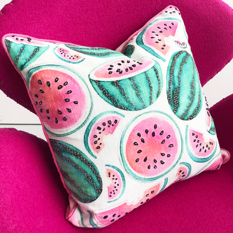 Pink 20 x 20 Watermelon Pillow