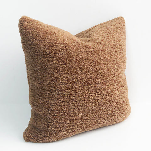 Brown Fuzzy Pillow 18 x 18