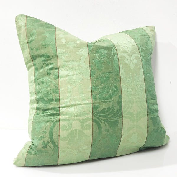 Green Stripe Damask 20 x 20