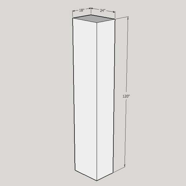 Column milk plexi 120 x 24 x 18