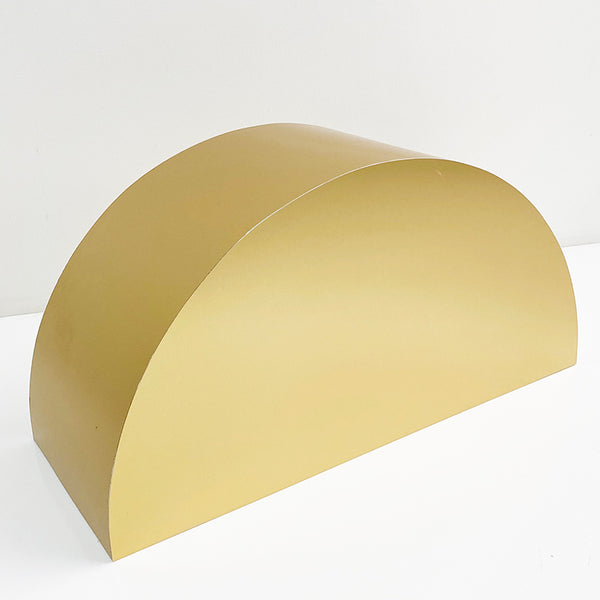 gold satin semi circle 27 x 13 x 10