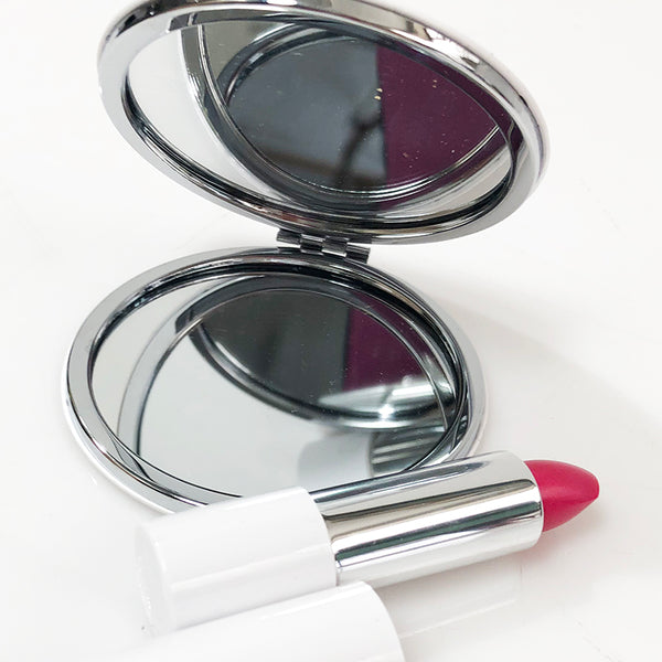 Lipstick & Compact Set White Leather