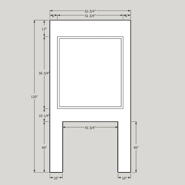 Molded Wall Fireplace 10 x 63 white